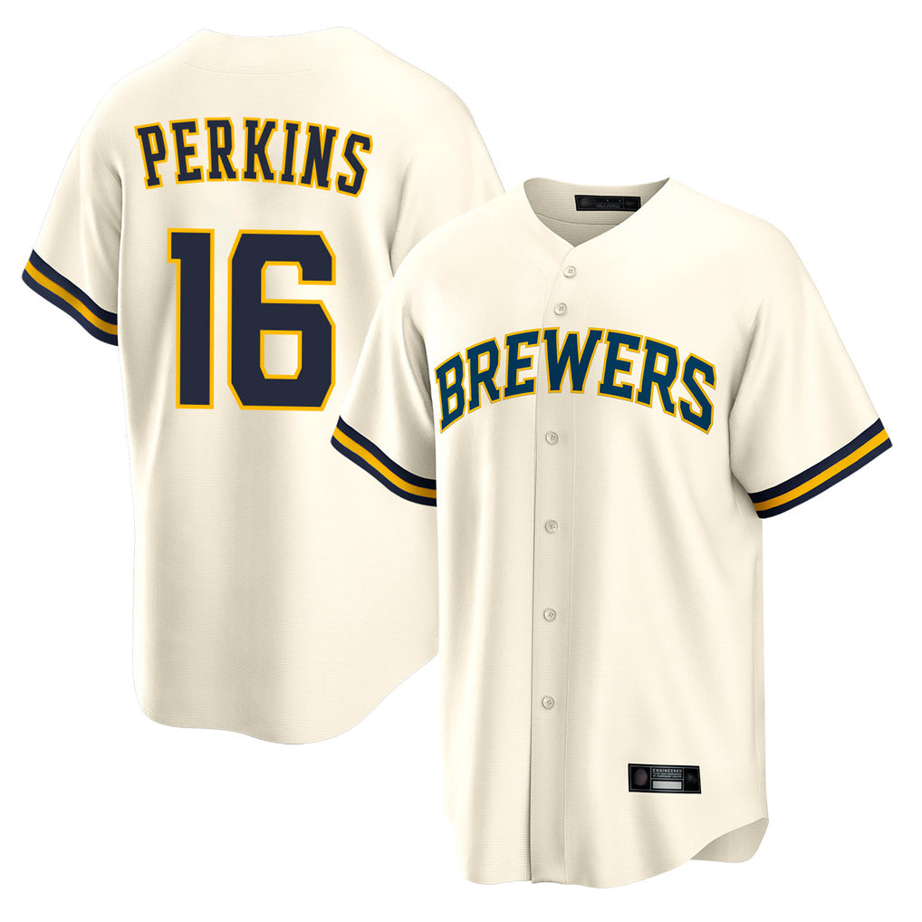 Blackjersey M.Brewers #16 Blake Perkins Player Cream Home Game Stitched Jerseys