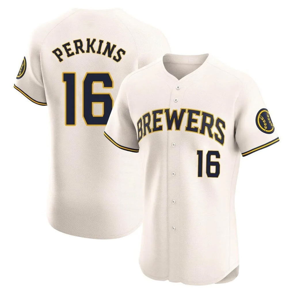 Blackjersey M.Brewers #16 Blake Perkins Player Cream Home Limited Elite Stitched Jerseys
