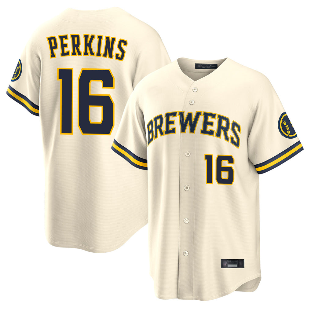 Blackjersey M.Brewers #16 Blake Perkins Player Cream Home Limited Stitched Jerseys