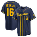 Blackjersey M.Brewers #16 Blake Perkins Player Navy Home Stadium Game Stitched Jerseys