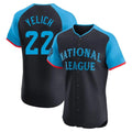 Blackjersey M.Brewers #22 Christian Yelich Player Navy Limited National League All-Star Home Limited Elite Stitched Jerseys