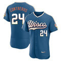 Blackjersey M.Brewers #24 William Contreras Player Blue 2026 City Connect Home Limited Elite Stitched Jerseys