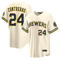Blackjersey M.Brewers #24 William Contreras Player Cream Home Limited Stitched Jerseys