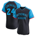 Blackjersey M.Brewers #24 William Contreras Player Navy Limited National League All-Star Home Limited Elite Stitched Jerseys
