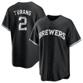 Blackjersey M.Brewers #2 Brice Turang Player Black Game Home Stitched Jerseys