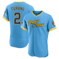 Blackjersey M.Brewers #2 Brice Turang Player Light Blue City Connect Home Limited Elite Stitched Jerseys