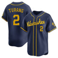 Blackjersey M.Brewers #2 Brice Turang Player Navy Home Limited Stitched Jerseys
