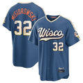 Blackjersey M.Brewers #32 Jacob Misiorowski Player Blue 2026 City Connect Home Game Stitched Jerseys