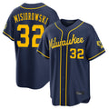 Blackjersey M.Brewers #32 Jacob Misiorowski Player Navy Home Stadium Game Stitched Jerseys