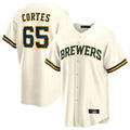 Blackjersey M.Brewers #65 Nestor Cortes Player Cream Home Game Stitched Jerseys