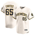 Blackjersey M.Brewers #65 Nestor Cortes Player Cream Home Limited Game Stitched Jerseys