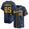 Blackjersey M.Brewers #65 Nestor Cortes Player Navy Home Limited Stitched Jerseys