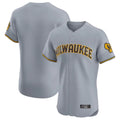 Blackjersey M.Brewers Blank Player Gray Home Limited Elite Stitched Jerseys