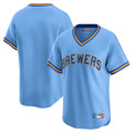Blackjersey M.Brewers Blank Player Light Blue Cooperstown Collection T-shirt Stitched Jerseys