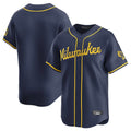 Blackjersey M.Brewers Blank Player Navy Home Limited Stitched Jerseys