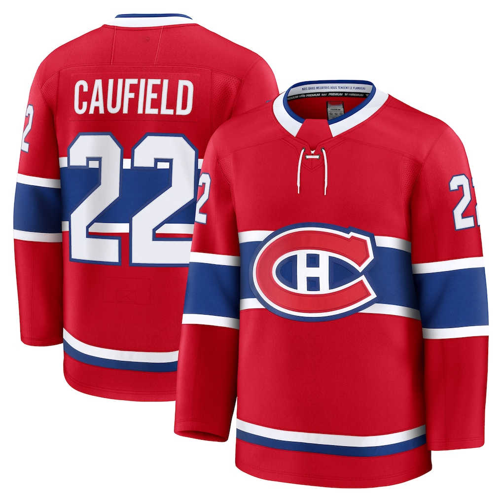 Blackjersey M.Canadiens #22 Cole Caufield Red Home Premium Jerseys