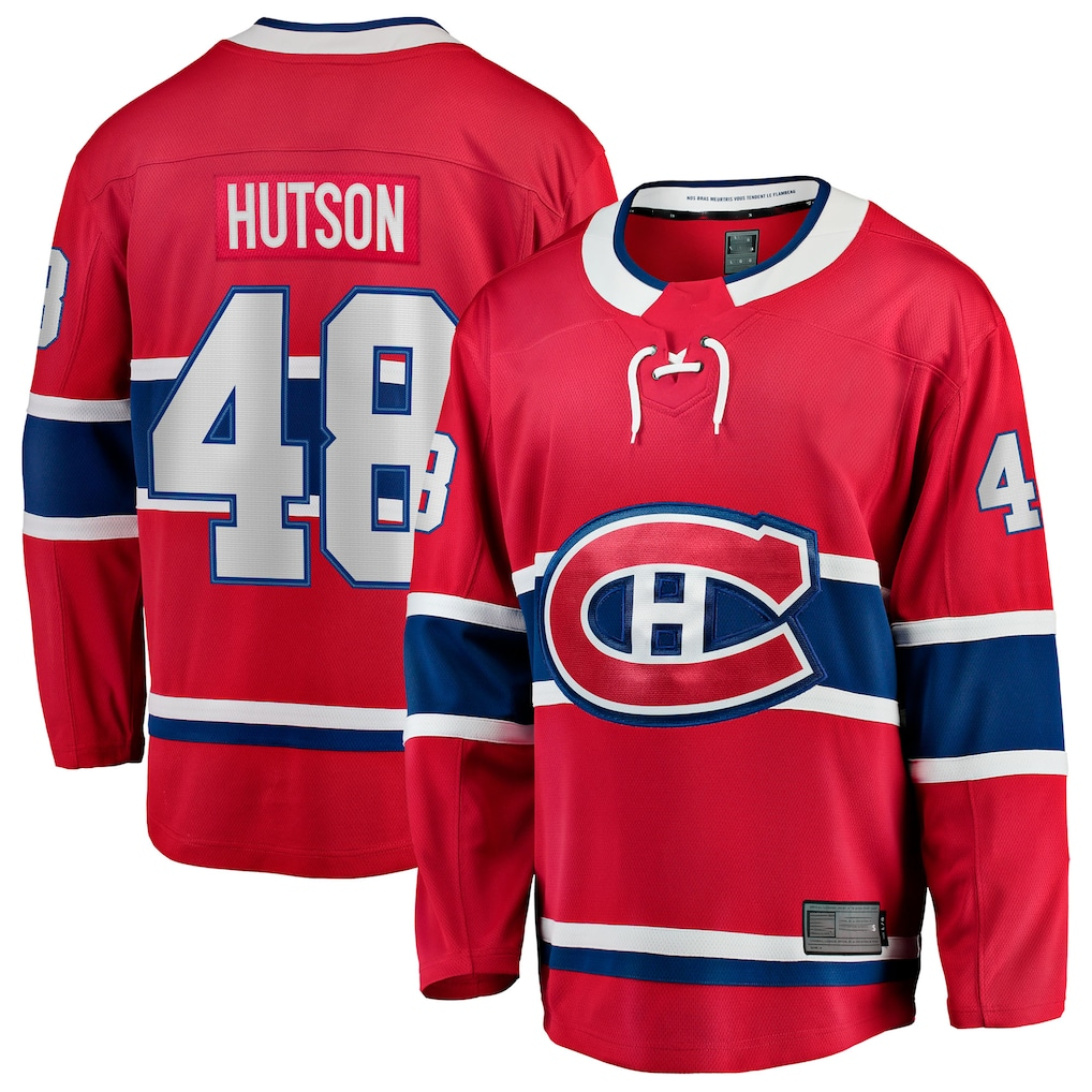 Blackjersey M.Canadiens #48 Lane Hutson Red Home Breakaway Jerseys