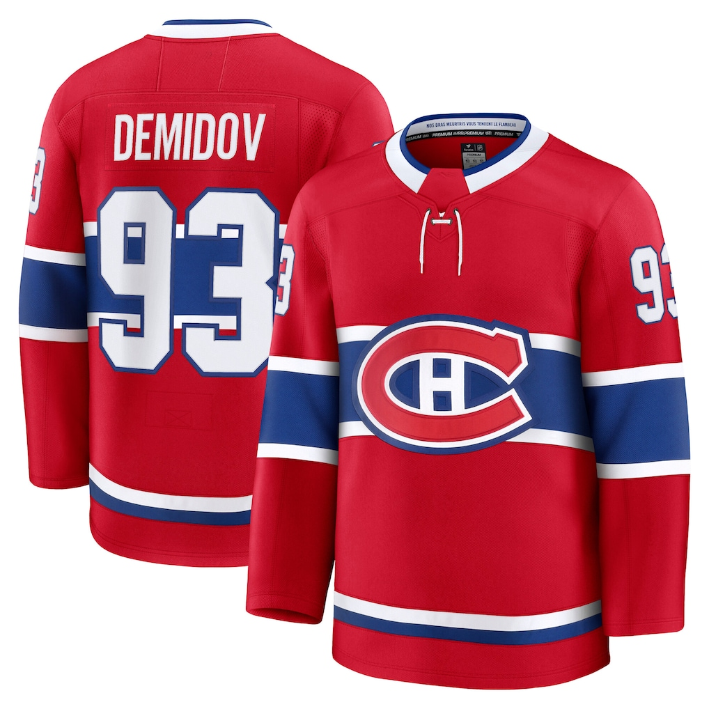 Blackjersey M.Canadiens #93 Ivan Demidov Red Home Premium Jerseys
