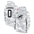 Blackjersey M.Dolphins #0 Ollie Gordon II Player Arctic Camo Salute to Service Hoodies Limited Game Stitched Jerseys