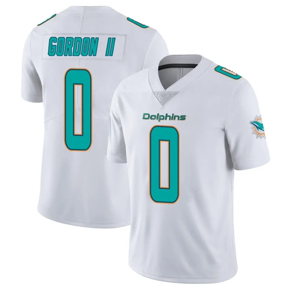 Blackjersey M.Dolphins #0 Ollie Gordon II Player White Limited Vapor Untouchable Home Game Stitched Jerseys