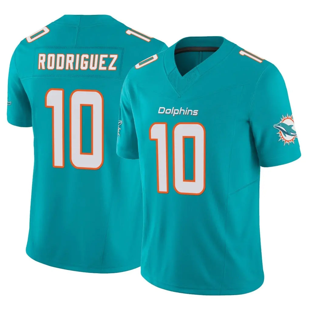 Blackjersey M.Dolphins #10 Jacob Rodriguez Player Aqua Limited Vapor F.U.S.E. Home Game Stitched Jerseys