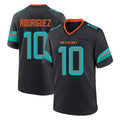 Blackjersey M.Dolphins #10 Jacob Rodriguez Player Black Pitch Rivalries Collection Home Game Stitched Jerseys