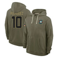 Blackjersey M.Dolphins #10 Jacob Rodriguez Player Olive Salute to Service Pullover Hoodies Limited Stitched Jerseys