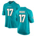 Blackjersey M.Dolphins #17 Trey Moore Player Aqua Home Game Stitched Jerseys