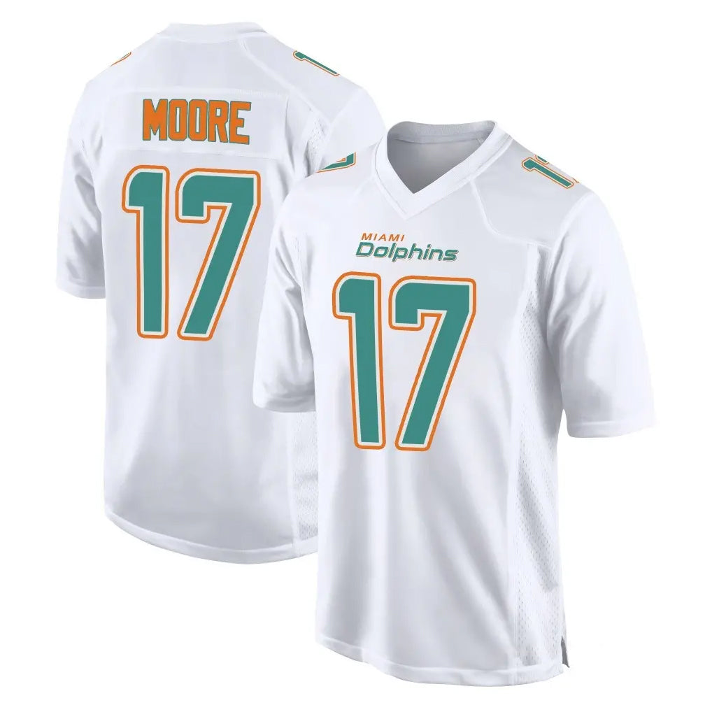 Blackjersey M.Dolphins #17 Trey Moore Player White Fashion Home Game Stitched Jerseys