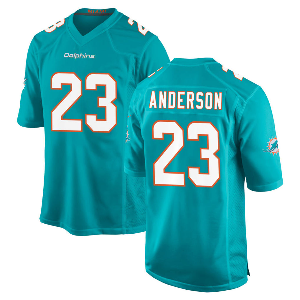 Blackjersey M.Dolphins #23 Zayne Anderson Player Aqua Home Game Stitched Jerseys