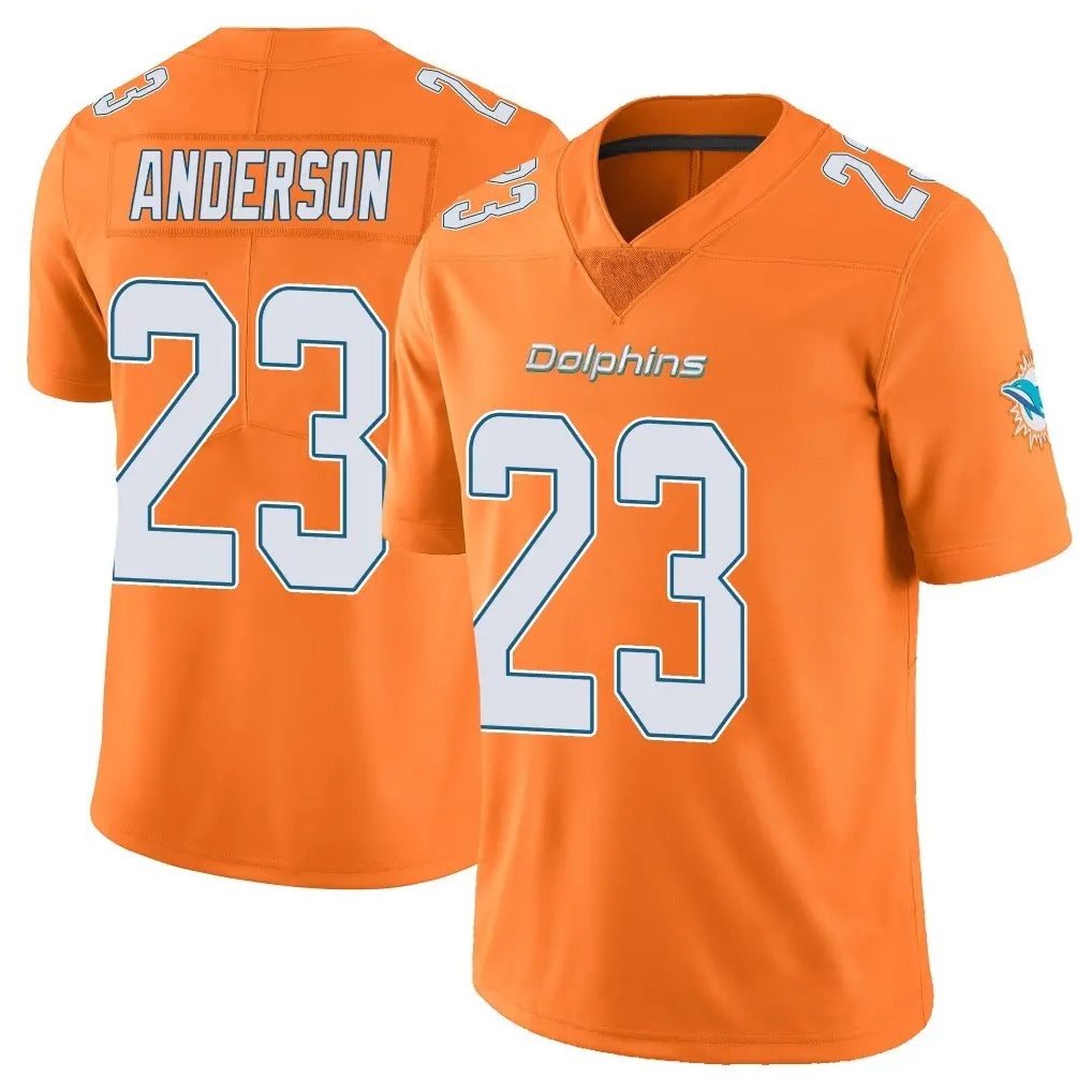 Blackjersey M.Dolphins #23 Zayne Anderson Player Orange Limited Home Game Stitched Jerseys