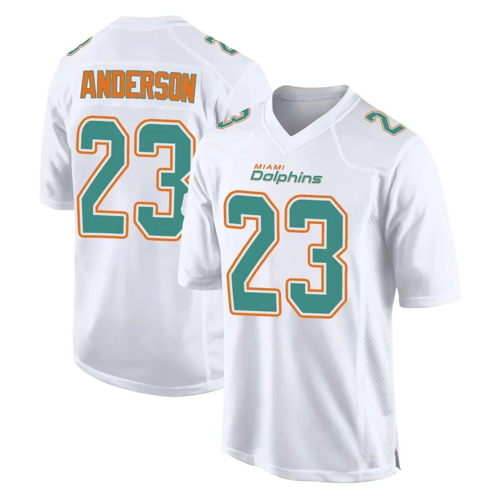 Blackjersey M.Dolphins #23 Zayne Anderson Player White Fashion Home Game Stitched Jerseys