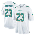 Blackjersey M.Dolphins #23 Zayne Anderson Player White Home Game Stitched Jerseys