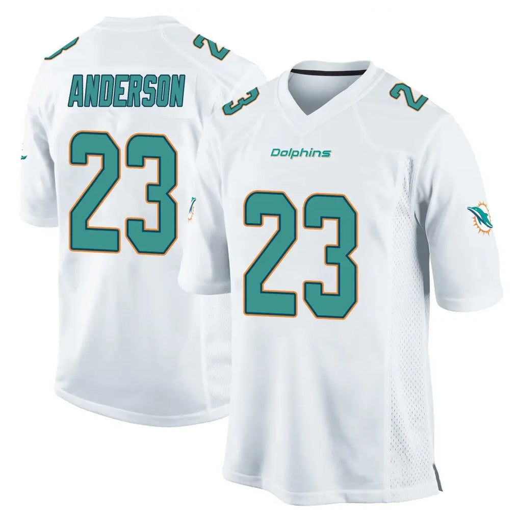 Blackjersey M.Dolphins #23 Zayne Anderson Player White Home Game Stitched Jerseys