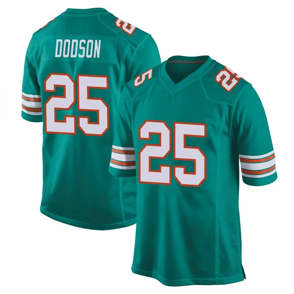 Blackjersey M.Dolphins #25 Tyrel Dodson Player Aqua Alternate Home Game Stitched Jerseys