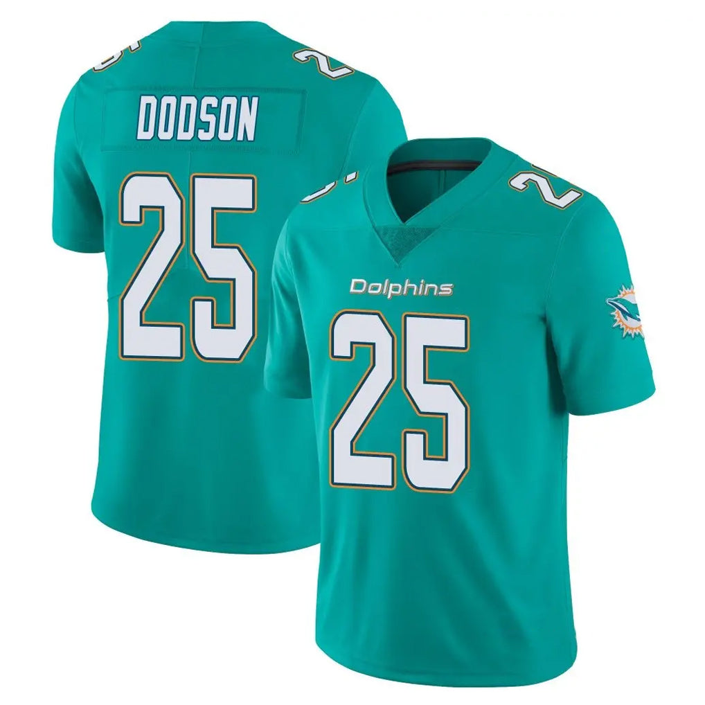 Blackjersey M.Dolphins #25 Tyrel Dodson Player Aqua Limited Vapor Untouchable Home Game Stitched Jerseys