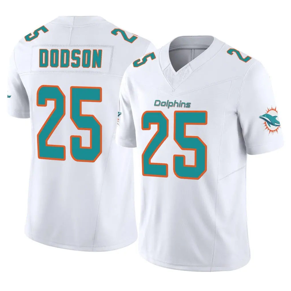 Blackjersey M.Dolphins #25 Tyrel Dodson Player White Limited Vapor F.U.S.E. Home Game Stitched Jerseys