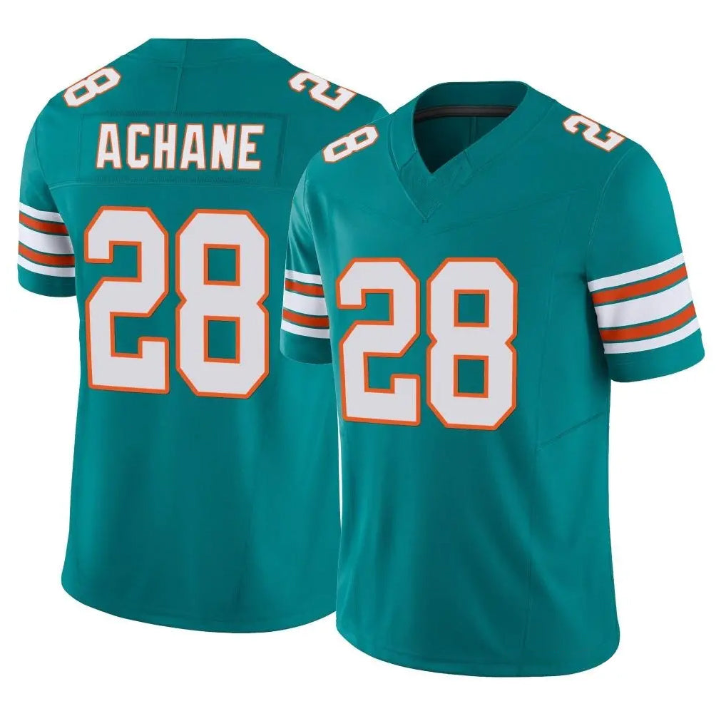 Blackjersey M.Dolphins #28 De'Von Achane Player Aqua Limited Alternate Vapor F.U.S.E. Home Game Stitched Jerseys