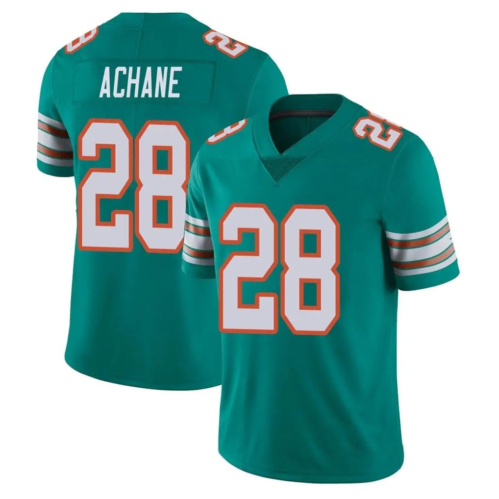 Blackjersey M.Dolphins #28 De'Von Achane Player Aqua Limited Alternate Vapor Untouchable Home Game Stitched Jerseys