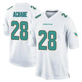 Blackjersey M.Dolphins #28 De'Von Achane Player White Fashion Home Game Stitched Jerseys