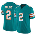 Blackjersey M.Dolphins #2 Malik Willis Player Aqua Limited Alternate Vapor F.U.S.E. Home Game Stitched Jerseys