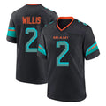 Blackjersey M.Dolphins #2 Malik Willis Player Black Pitch Rivalries Collection Home Game Stitched Jerseys