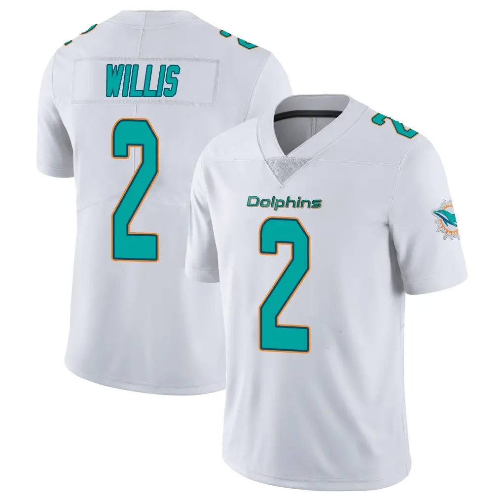 Blackjersey M.Dolphins #2 Malik Willis Player White Limited Vapor Untouchable Home Game Stitched Jerseys