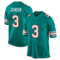 Blackjersey M.Dolphins #3 Chris Johnson Player Aqua Alternate Home Game Stitched Jerseys