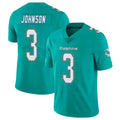 Blackjersey M.Dolphins #3 Chris Johnson Player Aqua Limited Vapor Untouchable Home Game Stitched Jerseys