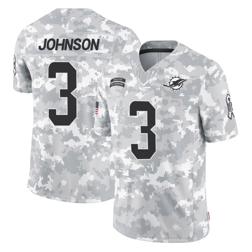 Blackjersey M.Dolphins #3 Chris Johnson Player Arctic Camo Salute To Service Limited Game Stitched Jerseys