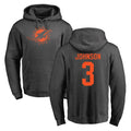 Blackjersey M.Dolphins #3 Chris Johnson Player Darkgray Pullover Hoodies Limited Stitched Jerseys