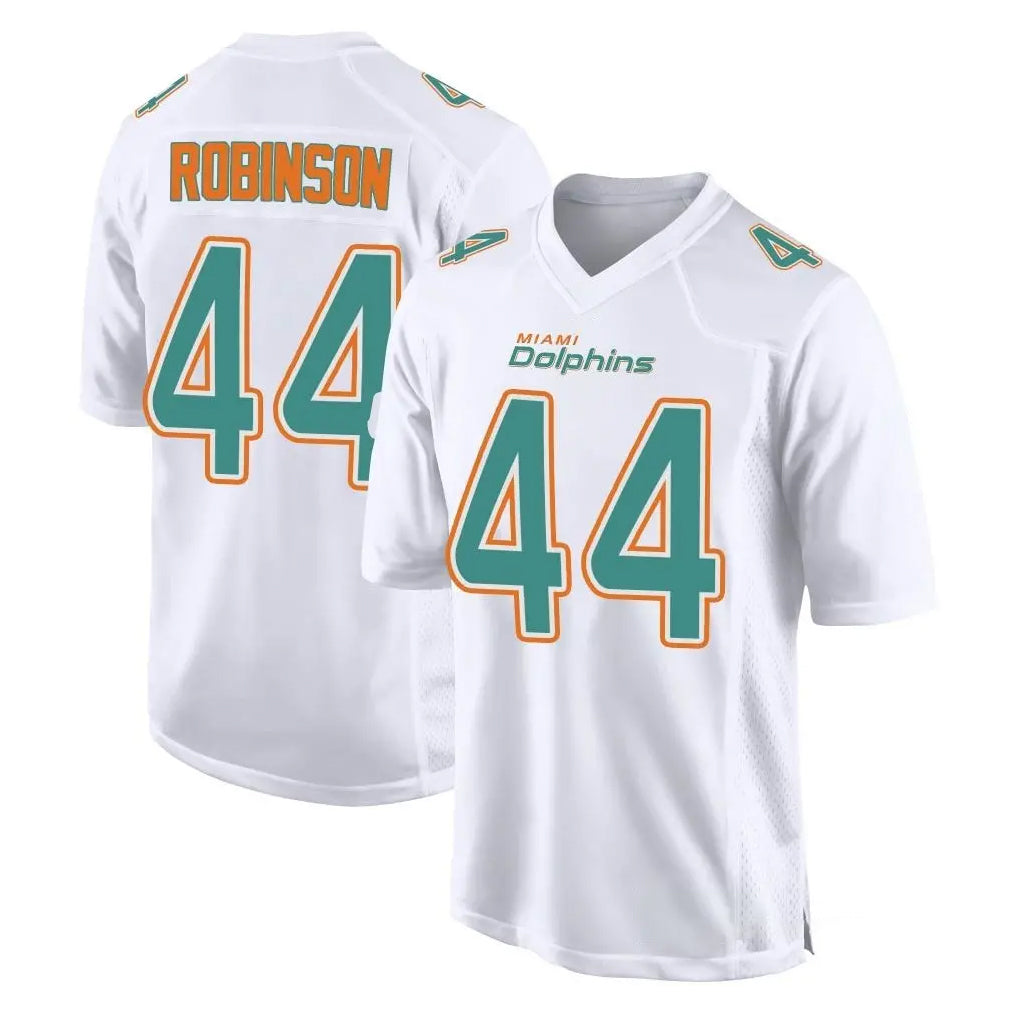 Blackjersey M.Dolphins #44 Chop Robinson Player White Fashion Home Game Stitched Jerseys