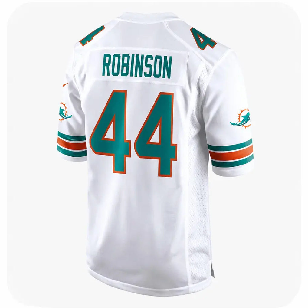 Blackjersey M.Dolphins #44 Chop Robinson Player White Limited Home Game Stitched Jerseys