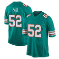 Blackjersey M.Dolphins #52 Patrick Paul Player Aqua Alternate Home Game Stitched Jerseys